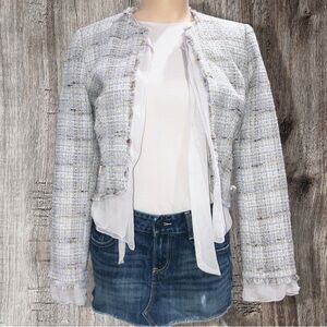 VTG Y2K ABS Allen Schwartz Lilac Jacket Wool Silk Tweed Coat Cozy New Preppy 2